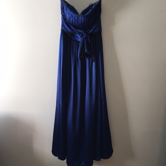 Sapphire Blue and Black Silk Formal Size 16 - Picture 1 of 4